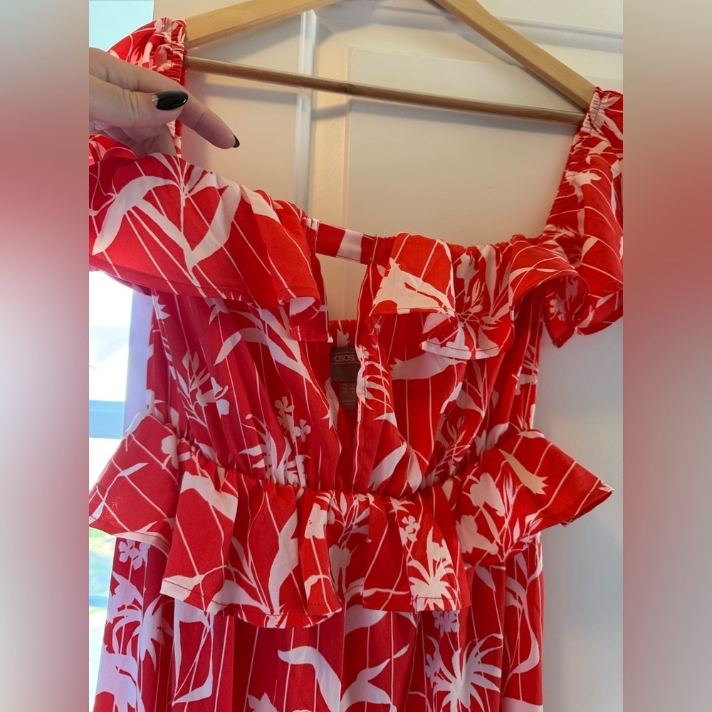 ASOS Red and White Floral Dress - Picture 2 of 3